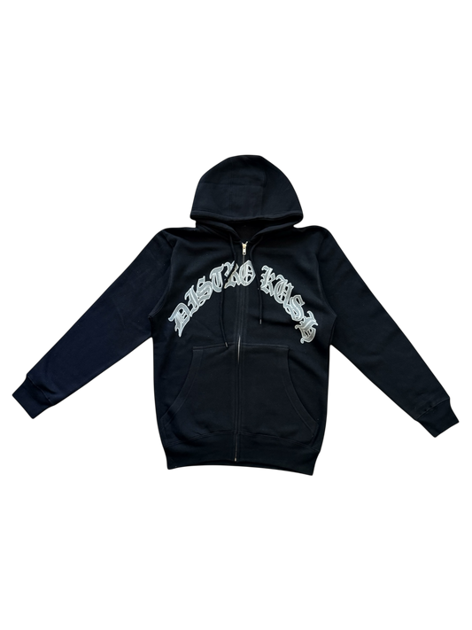 Distro Kush ZIP UP WHITE/GREY/LETTERS
